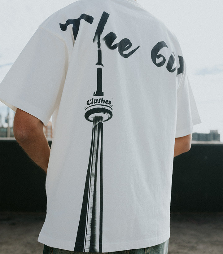 The 6ix Toronto CN Tower T-Shirt White | Cluthes